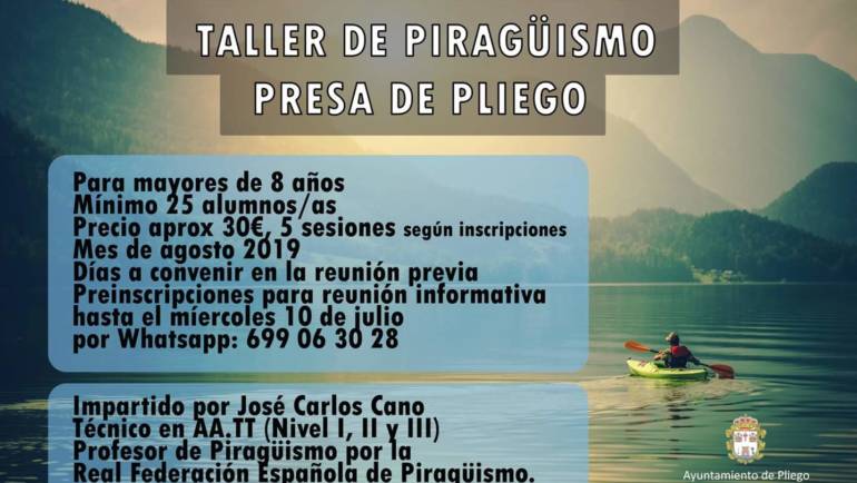 Este miércoles se realiza una reunión informativa sobre el Taller de Piragüismo