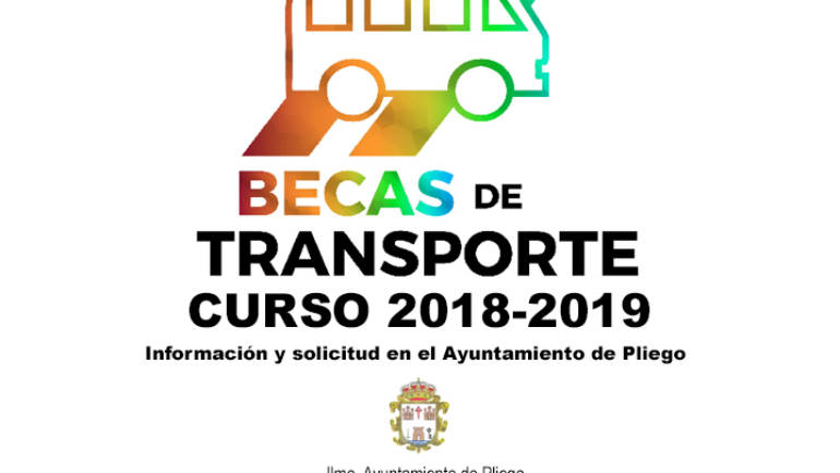 Abierta la convocatoria para solicitar las becas del Ayuntamiento de Pliego para transporte del curso escolar 2018-2019.